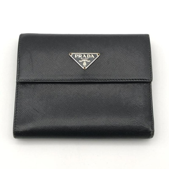 PRADA Saffiano Black Bifold Wallet